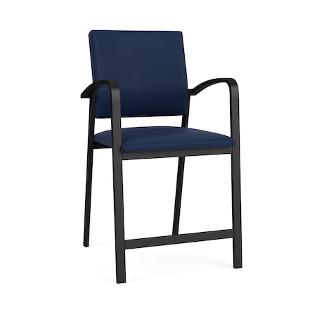 Newport Hip Chair Metal Frame, Black, MD Ink Upholstery